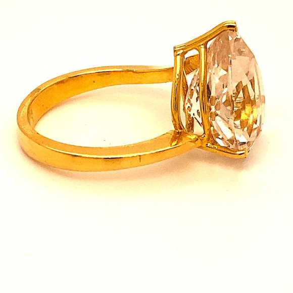 Certified Imperial Topaz 11.70ct Solid 22K Ring - Picture 4 of 11